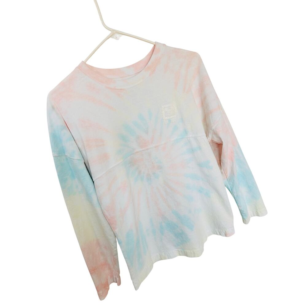 Disney Youth Tie‎ Dye Long Sleeve Spirit Jersey Top Pullover Multicolor Size XL